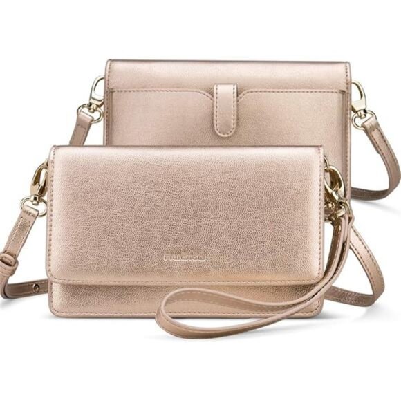 Women Small Crossbody Bag Cellphone Purse Wallet with RFID Card Slots 2 Straps - Picture 7 of 7